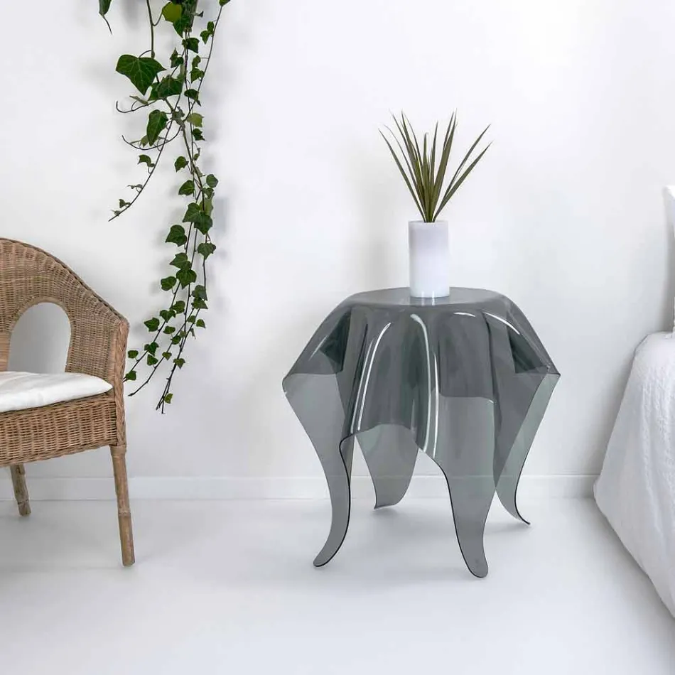 Tabel modern design gerookte Plexiglas Eight, made in Italy Viadurini