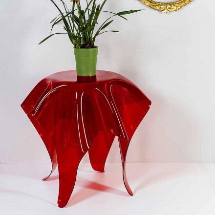 Tabel modern design in rood plexiglas Acht, made in Italy Viadurini