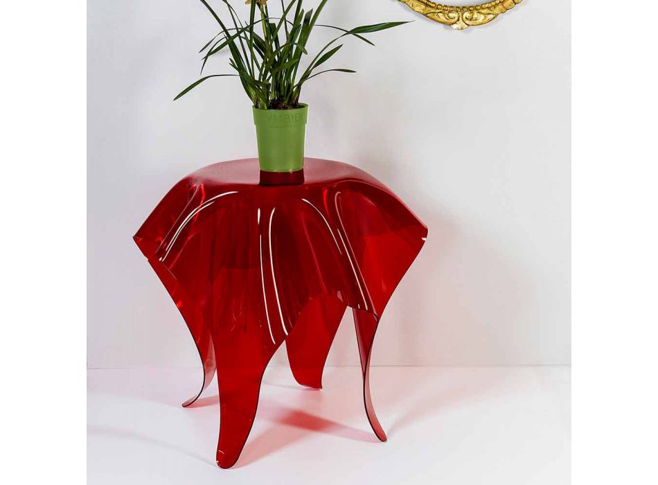 Tabel modern design in rood plexiglas Acht, made in Italy Viadurini