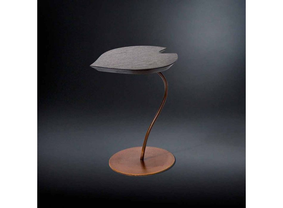 ontwerpen salontafel in hout met ijzeren bodem Leaf Viadurini
