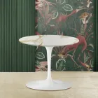 Eero Saarinen Salontafel H 39 met goud Caracatta marmeren blad Made in Italy - Scarlet Viadurini