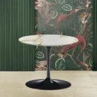 Eero Saarinen Salontafel H 39 met goud Caracatta marmeren blad Made in Italy - Scarlet Viadurini