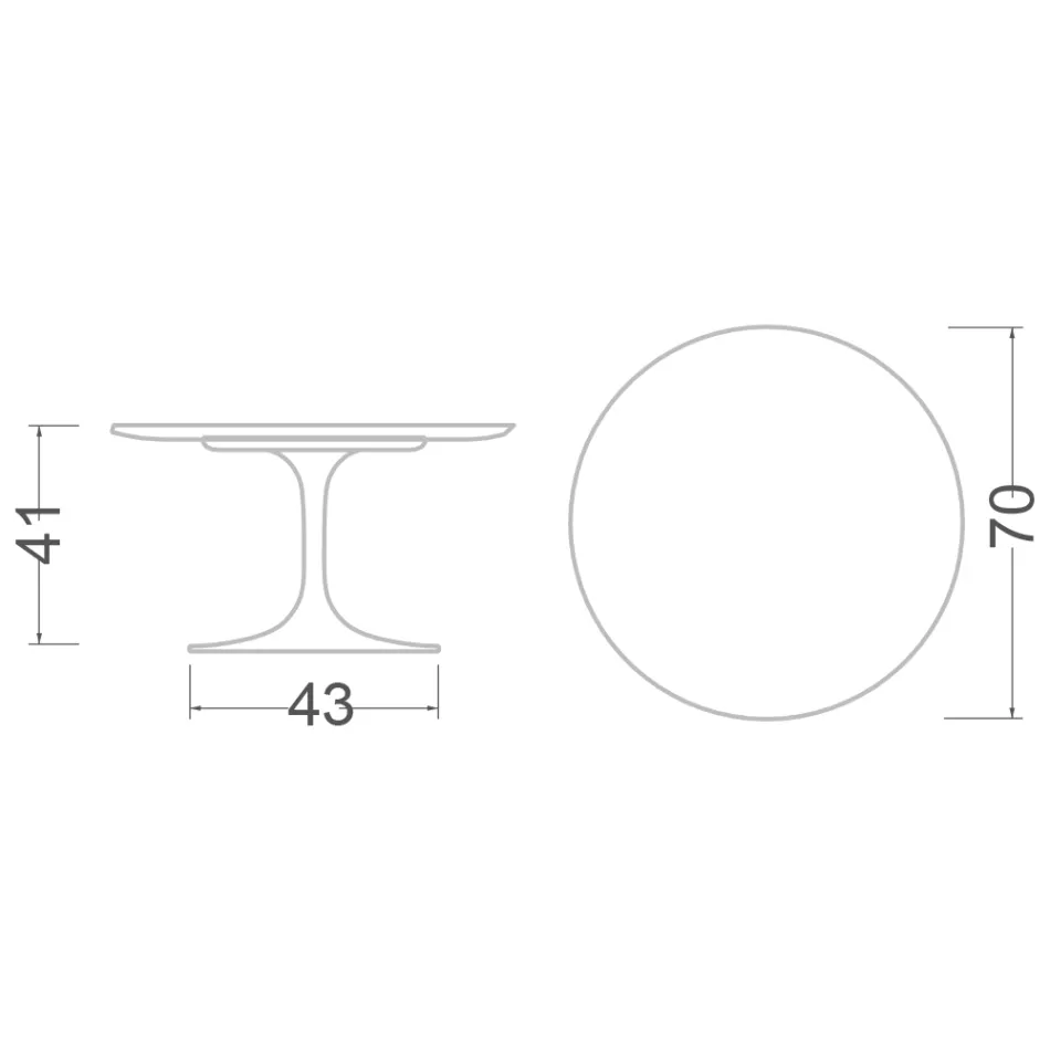 Eero Saarinen Salontafel H 41 met Emperador donker marmeren blad Made in Italy Viadurini