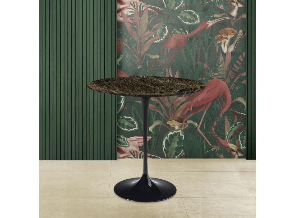 Eero Saarinen H 52 ovale salontafel in Emperador Dark Marble Made in Italy - Scarlet Viadurini