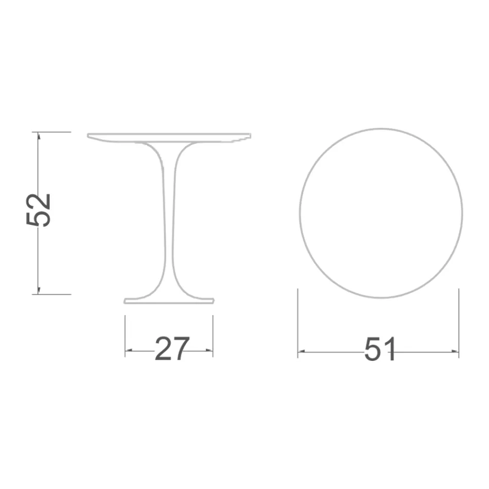 Eero Saarinen H 52 ronde salontafel in goud Calacatta-marmer Made in Italy - Scarlet Viadurini