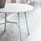 Ronde buitensalontafel in HPL met metalen onderstel Made in Italy - Makino Viadurini