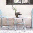 Ronde buitensalontafel in HPL met metalen onderstel Made in Italy - Makino Viadurini