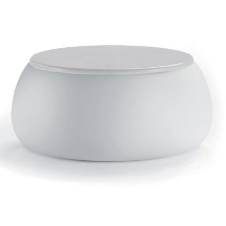 Tuinsalontafel met rond blad in polyethyleen Made in Italy - Tibaldo Viadurini