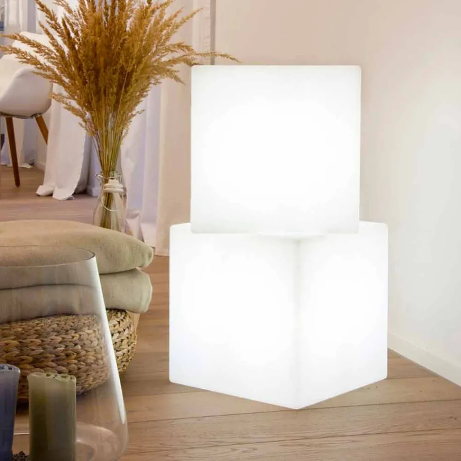 Gekleurde verlichte salontafel van modern design met keuze uit bevestiging - Dadostar Viadurini