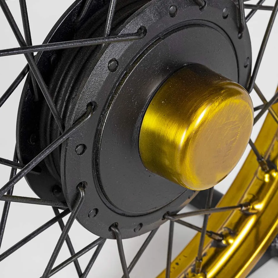 Handgemaakte en industriële salontafel van staal en mangohout - Corvino Viadurini