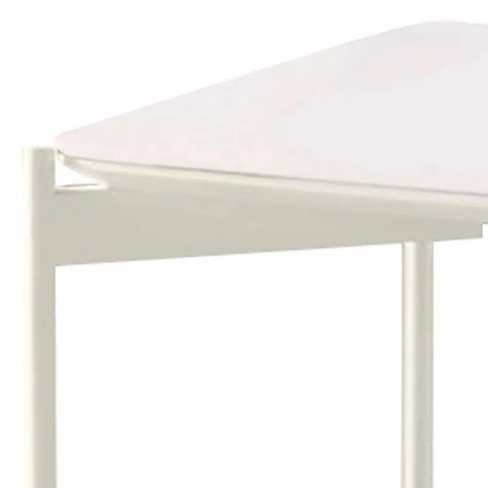 Moderne design vierkante keramische en metalen salontafel - stekelvarken Viadurini