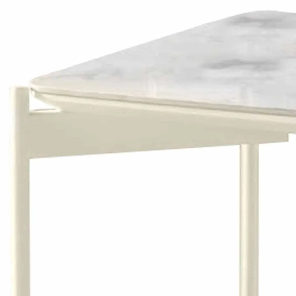 Moderne design vierkante keramische en metalen salontafel - stekelvarken Viadurini