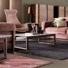 Grilli York design massief houten en marmeren salontafel gemaakt in Italië Viadurini