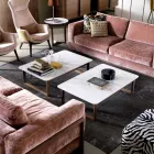 Grilli York design massief houten en marmeren salontafel gemaakt in Italië Viadurini