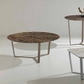Ronde salontafel gemaakt van emperador marmer, modern design, Adone