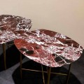 Designtafel in Levanto rood marmer en metaal, gemaakt in Italië - Morbello