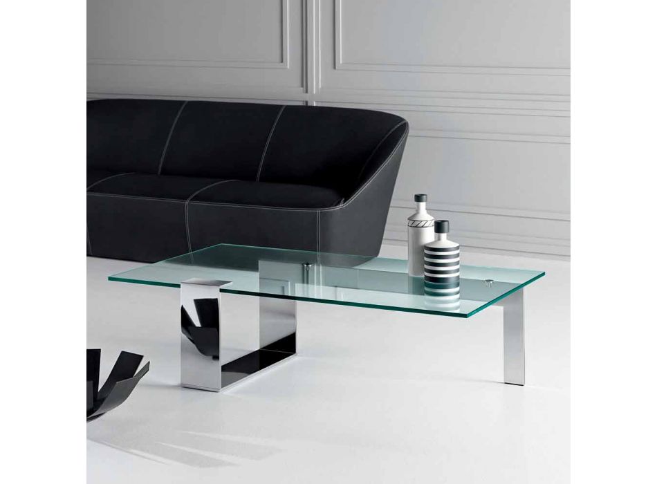 Modern design Extralight glazen salontafel gemaakt in Italië - Scoby Viadurini