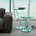 Bijzettafelbank in extra helder glas Made in Italy - Tarzan Viadurini