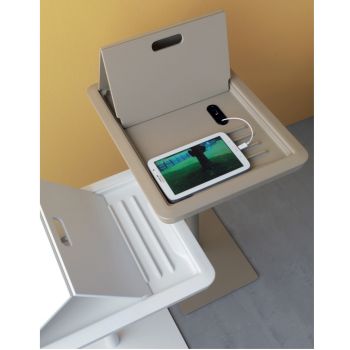 Bank bijzettafel metaal en PVC in hoogte verstelbaar voor tablet - Tekniko