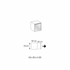 Sofa bijzettafel of nachtkastje in gerookt glas met houten lade - Mantra Viadurini