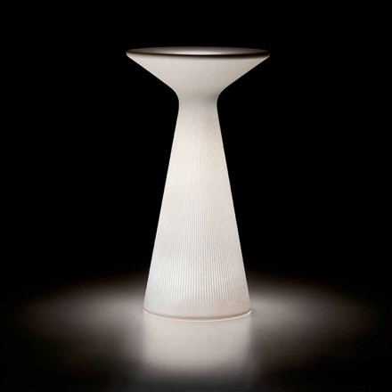 Heldere salontafel voor buiten in wit polypropyleen Made in Italy - Desmond Viadurini