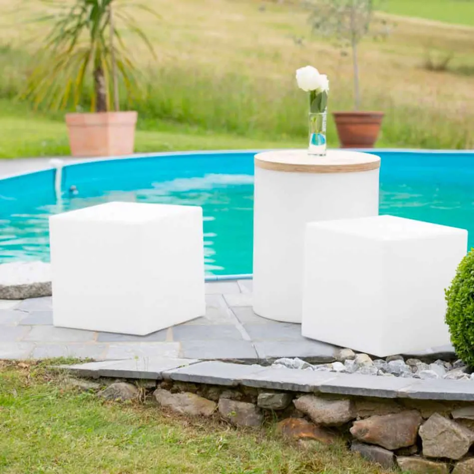 Heldere vierkante moderne design gekleurde kunststof salontafel - Dadostar Viadurini