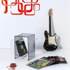 Moderne tafel met 3 legplanken gerookte en transparant Gosto made in Italy Viadurini