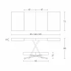 Moderne salontafel van hout en transformeerbaar metaal Made in Italy - Spirit Viadurini