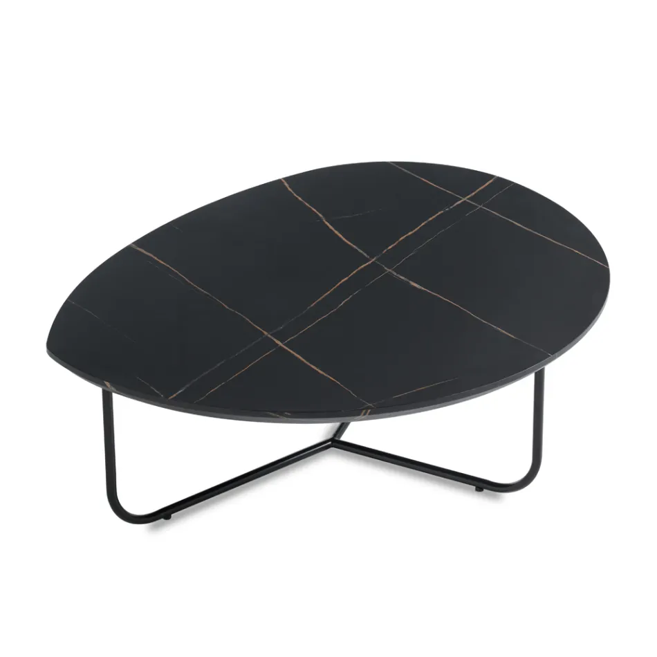 Relia - Moderne salontafel van MDF en gelakt metaal in diverse afwerkingen Viadurini
