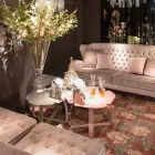 Moderne metalen tafel laser gesneden bloemvorm Andy Viadurini