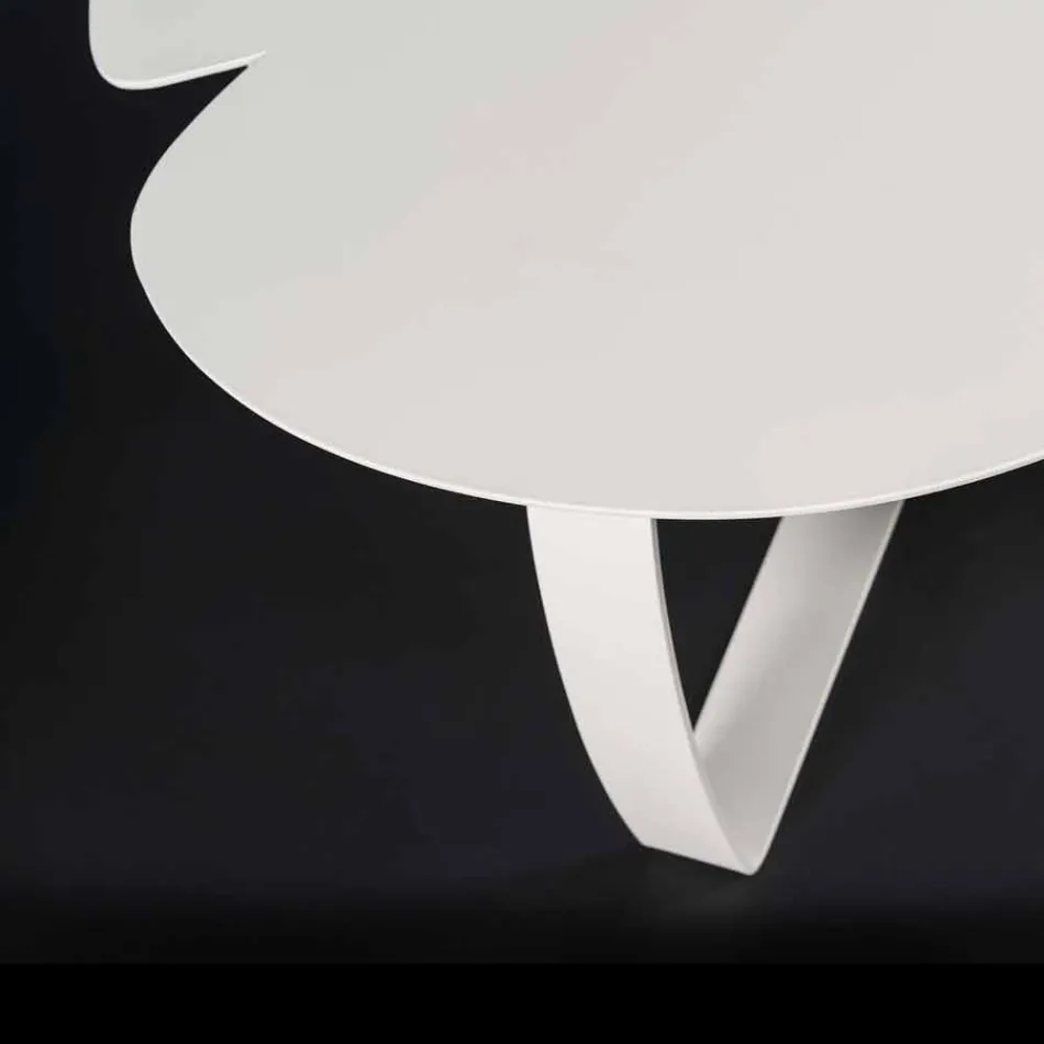 Moderne metalen tafel laser gesneden bloemvorm Andy Viadurini