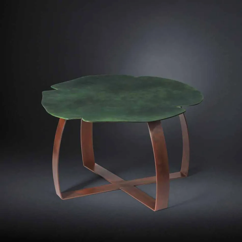 Moderne metalen tafel laser gesneden bloemvorm Andy Viadurini