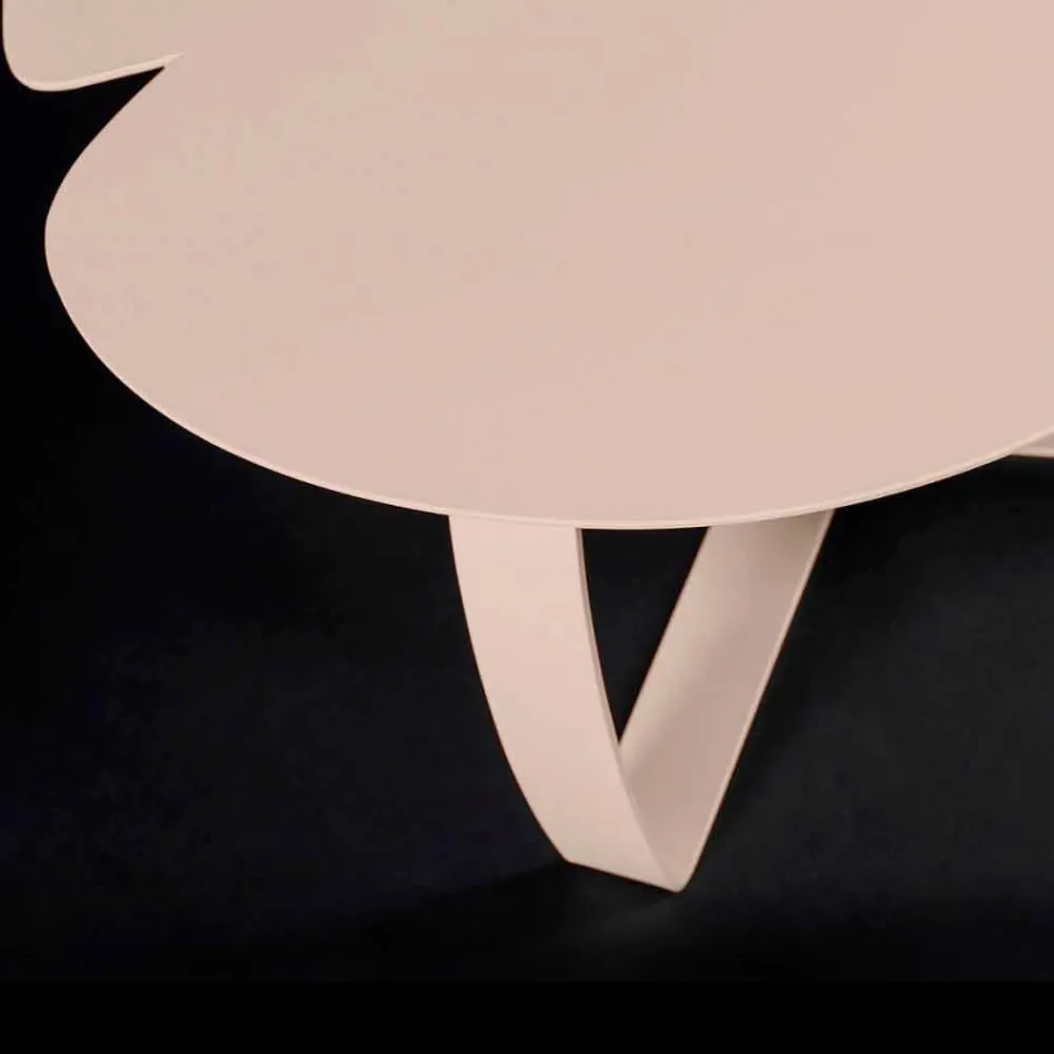 Moderne metalen tafel laser gesneden bloemvorm Andy Viadurini