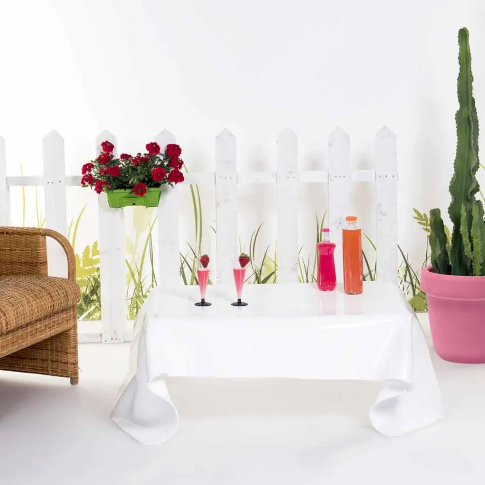 Moderne tafel gedrapeerd in het wit plexiglas Azië, made in Italy Viadurini