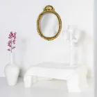 Moderne tafel gedrapeerd in het wit plexiglas Azië, made in Italy Viadurini