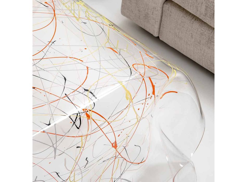 Moderne tafel gemaakt van veelkleurige plexiglas gemaakt in Italië, Azië Viadurini