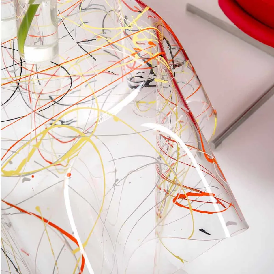 Moderne veelkleurige plexiglas salontafel gemaakt in Italië, Otto Viadurini