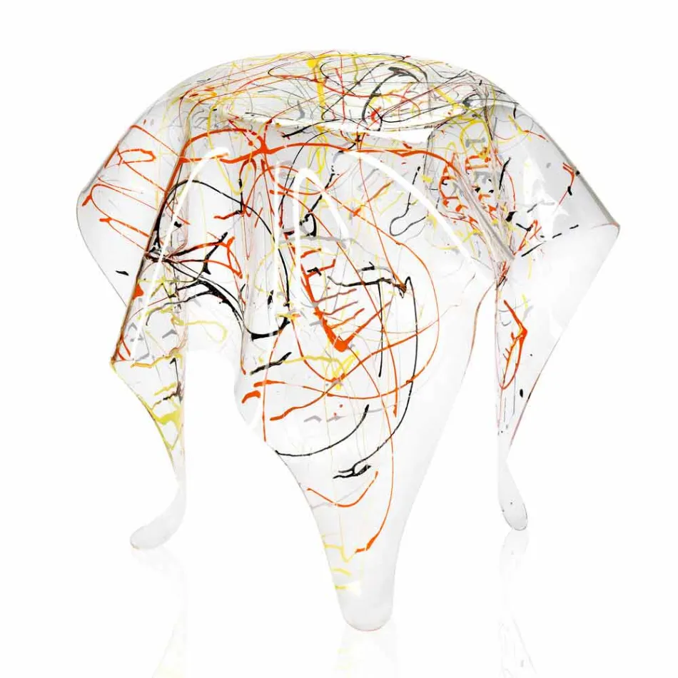 Moderne veelkleurige plexiglas salontafel gemaakt in Italië, Otto Viadurini