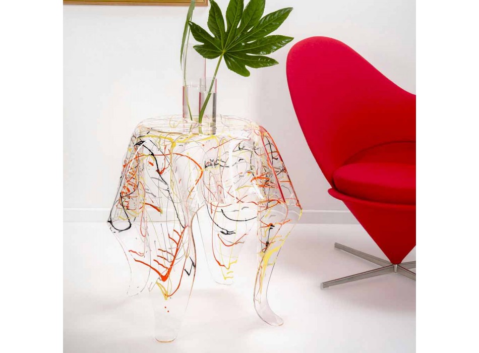 Moderne veelkleurige plexiglas salontafel gemaakt in Italië, Otto Viadurini