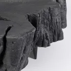 Homemotion Zwarte salontafel in staal en natuurlijk acaciahout - Camala Viadurini