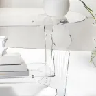 Ilaria - Transparante ovale salontafel van plexiglas, gemaakt in Italië Viadurini