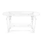 Ilaria - Transparante ovale salontafel van plexiglas, gemaakt in Italië Viadurini