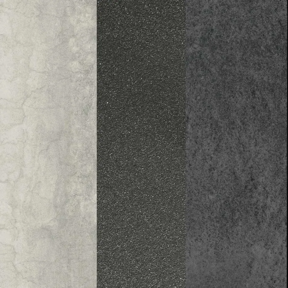 Ovale salontafel van metaal in de woonkamer en tweekleurig keramisch blad - Comacchio Viadurini