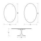 Saarinen Tulip ovale salontafel H 41 cm in mat wit Florim keramiek - Scarlet Viadurini