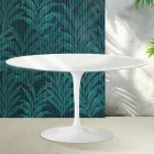 Saarinen Tulip ovale salontafel H 41 cm in glanzend wit Florim keramiek - Scarlet Viadurini