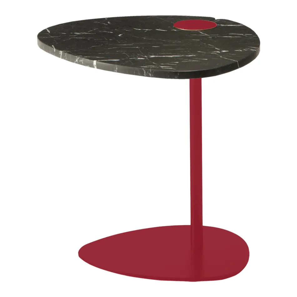 Salontafel voor woonkamer in metaal en Marquinia-marmer, luxe design - Yassine Viadurini