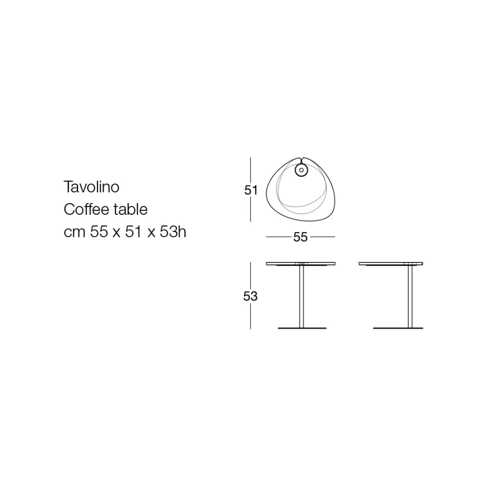 Salontafel voor woonkamer in metaal en Marquinia-marmer, luxe design - Yassine Viadurini