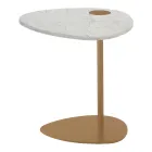 Salontafel voor woonkamer in metaal en Marquinia-marmer, luxe design - Yassine Viadurini