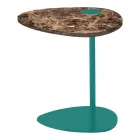 Salontafel voor woonkamer in metaal en Marquinia-marmer, luxe design - Yassine Viadurini