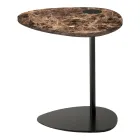 Salontafel voor woonkamer in metaal en Marquinia-marmer, luxe design - Yassine Viadurini